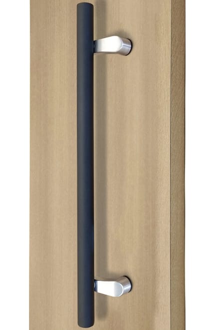 Impact-windows-365-PostMount-Offset-Pull-Handle-back-to-Back-Matte-black-Powder-Coated-Brushed-Satin-Posts-Exterior-Grade-Stainless-Steel-Alloy